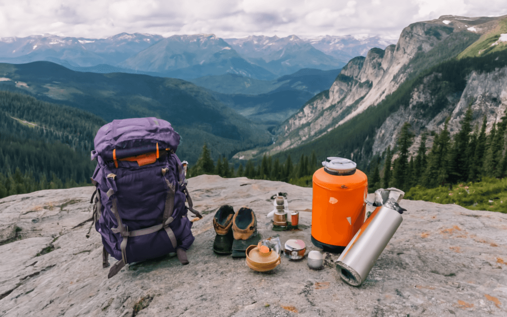 Budget backpacking Setup in use on trail 1