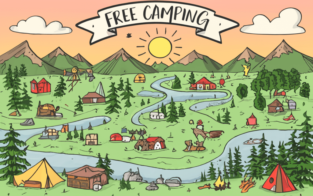 Map-showing-free-camping-locations